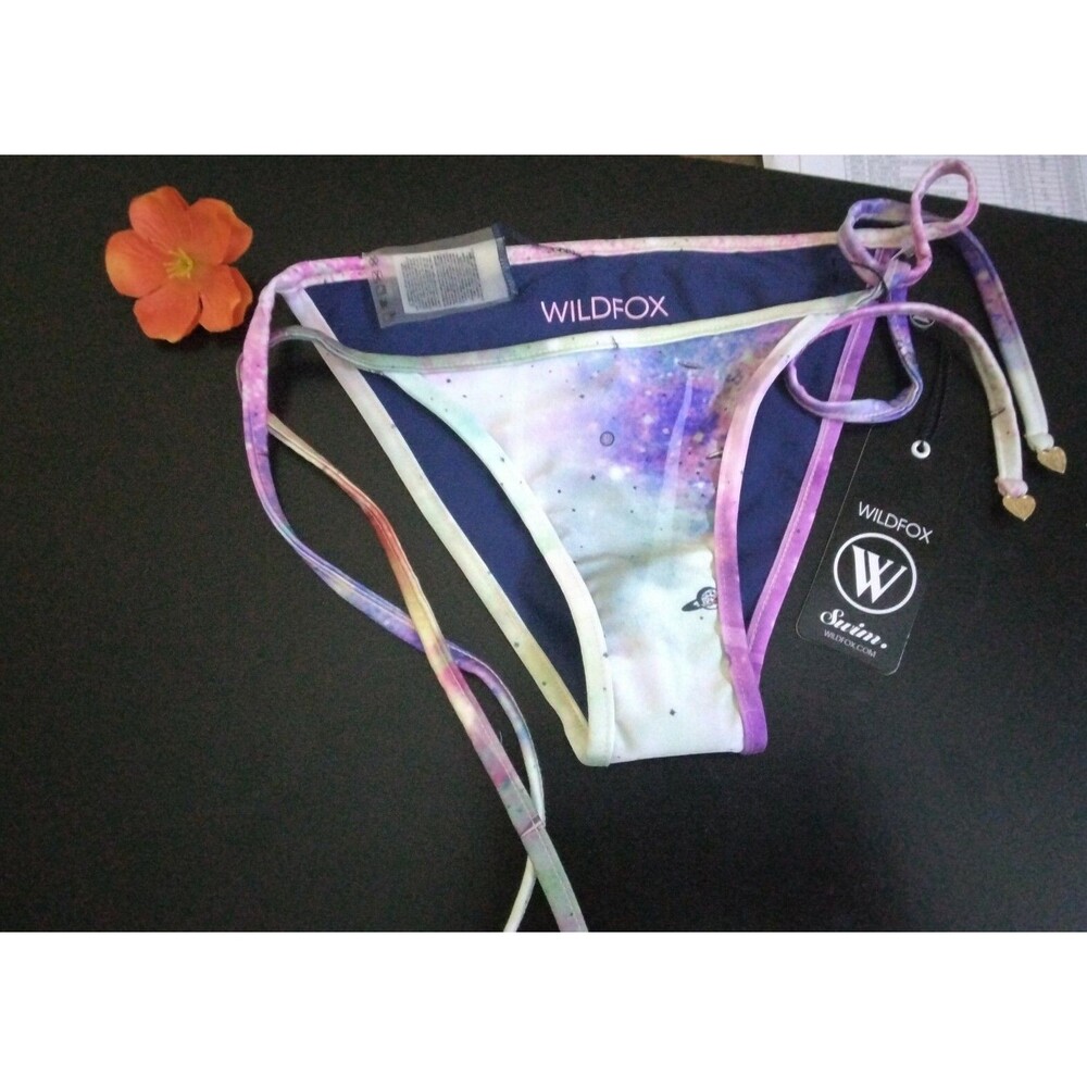 Wildfox Size xs Flying Saucer Gold Hearts  Bikini Swim Bottoms nwt